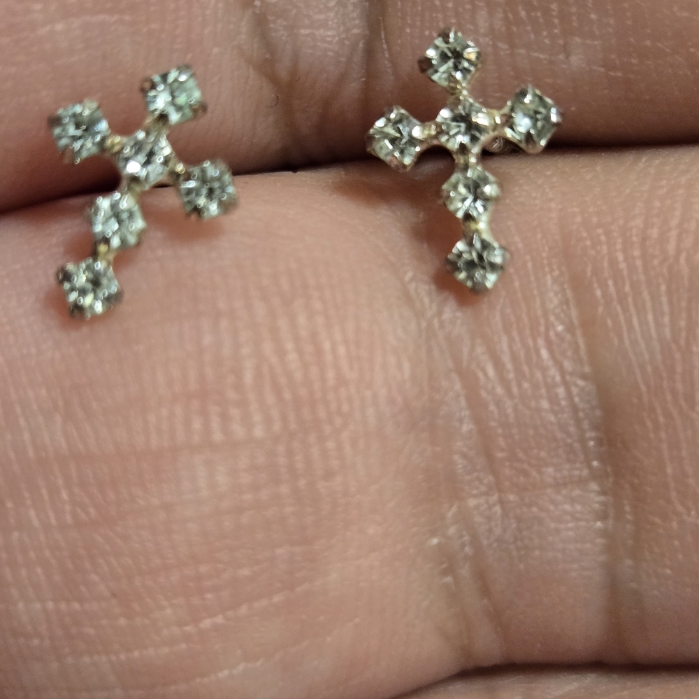 Elegant Sterling Silver Cross Earrings